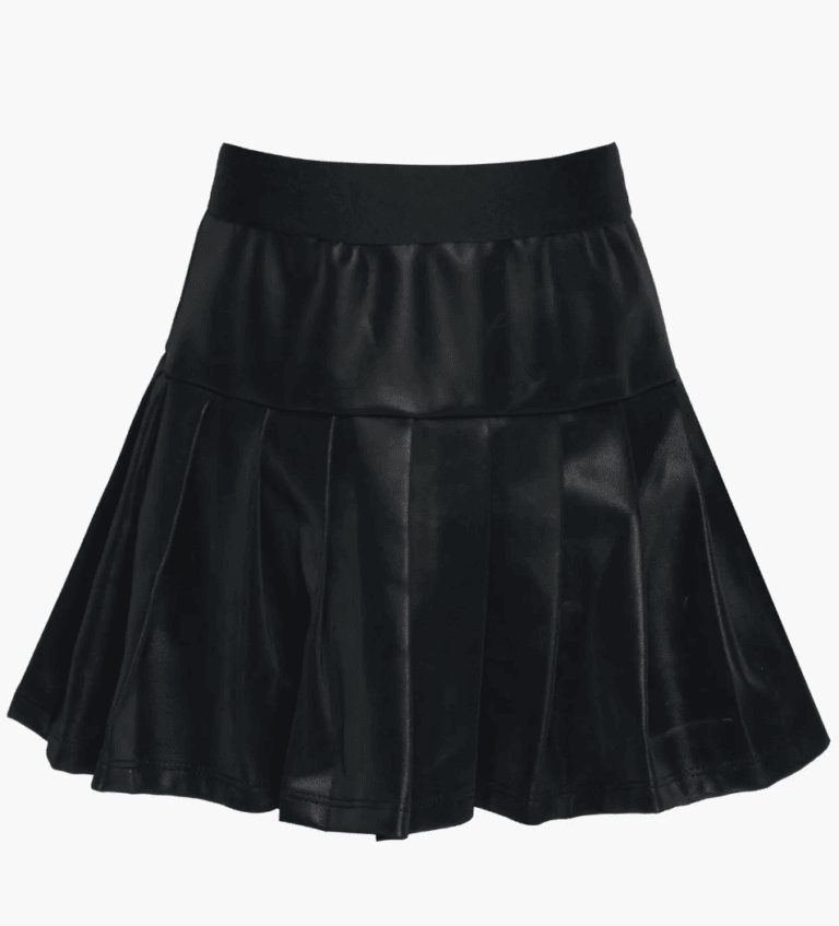 Pleated Faux leather skirt