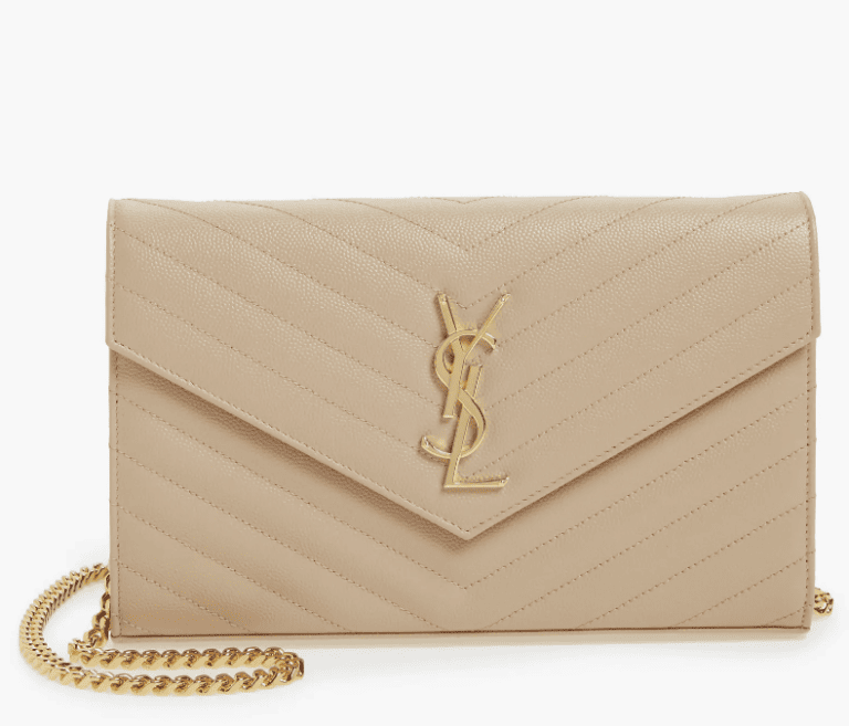YSL Leather wallet on a chain