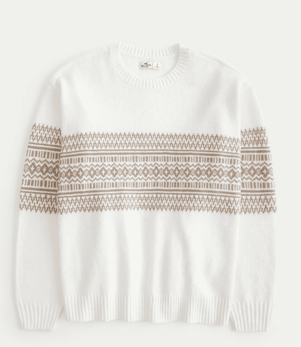 Hollister Cream and tan sweater