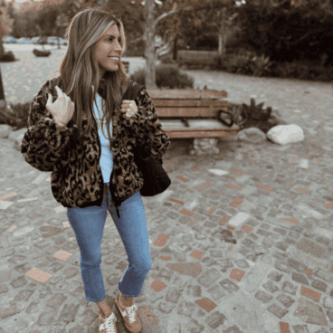 corrine wearing madewell jeans