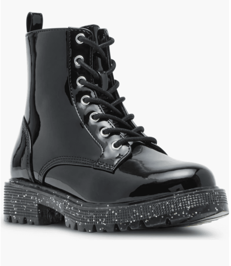 sparkle combat boots