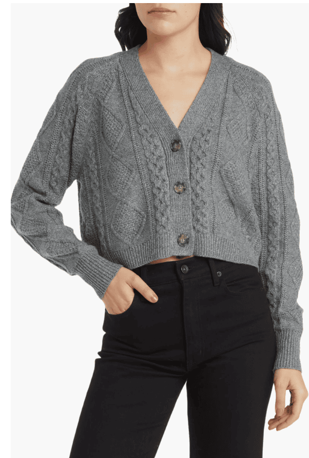 knit crop cardigan