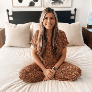 Corrine wearing Moonlight Short Sleeve Pajamas