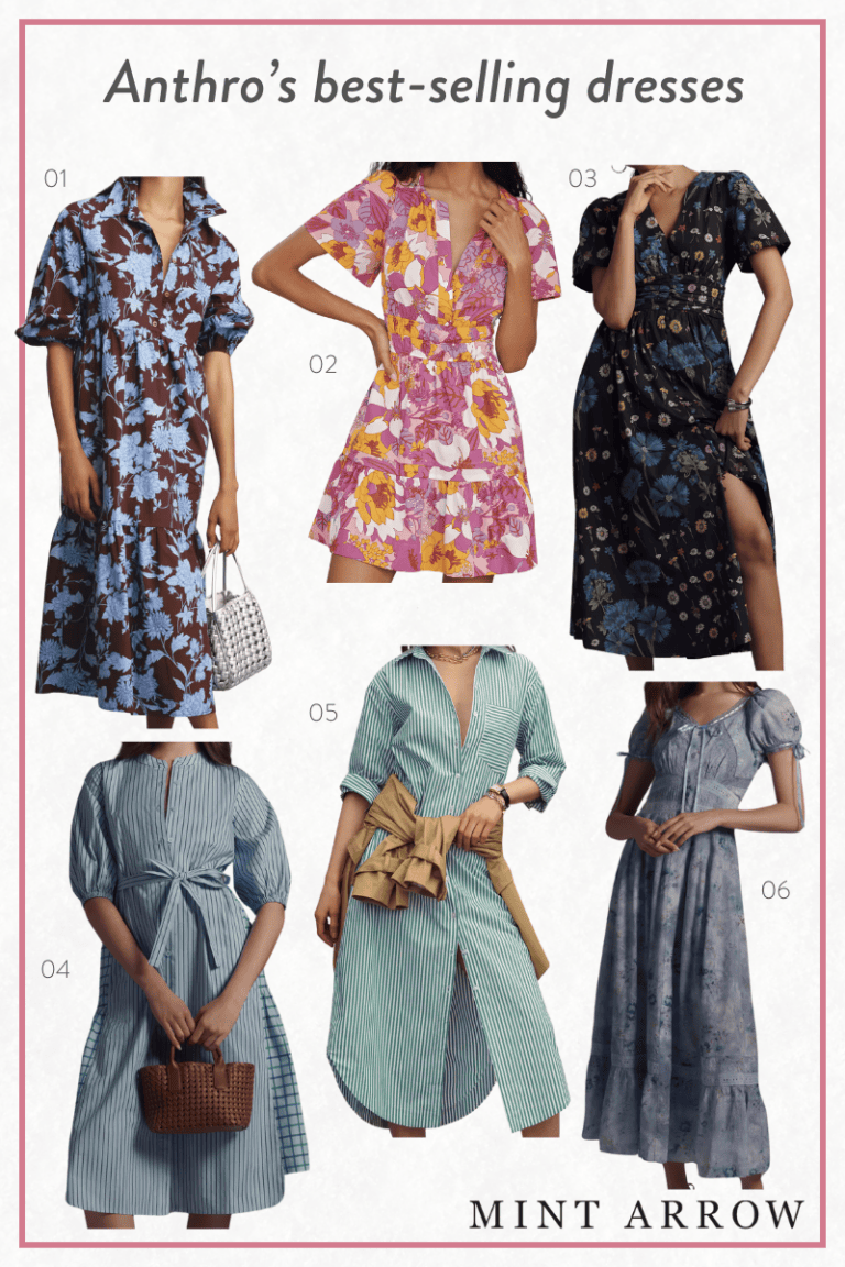 Anthropologie’s best-selling dresses Collage