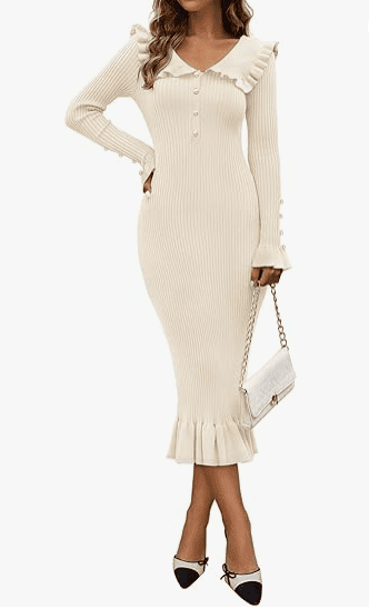 Lapel collar sweater dress $32.19 reg $45.99 30%off