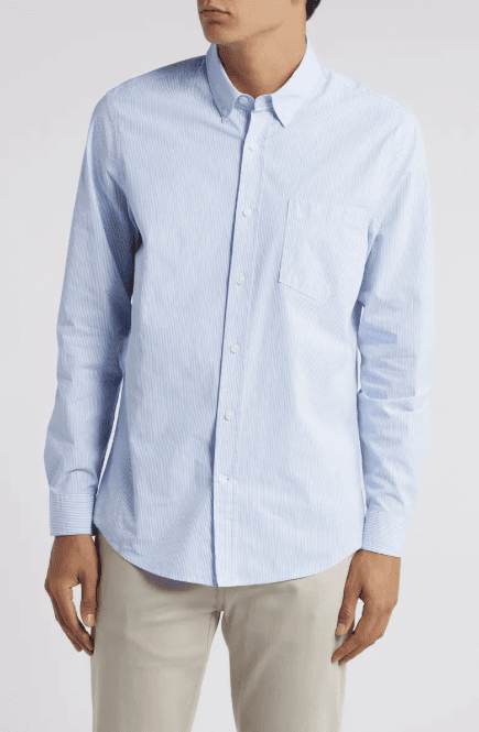 Trim Fit Stretch Performance Stripe Button-Down Shirt $55.65 (30% off)