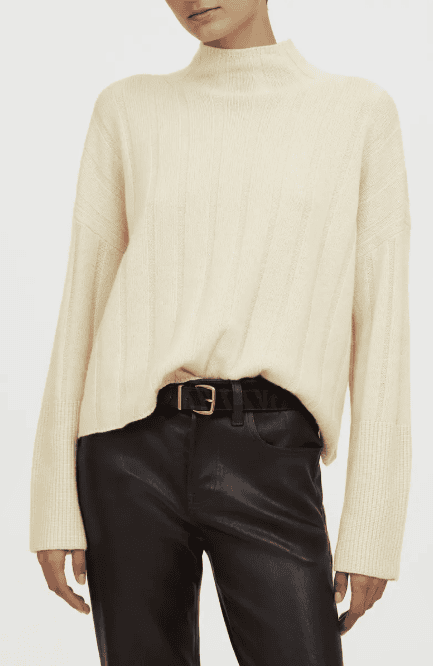 Ribbed Cashmere Sweater: $126 (reg $168) 25% OFF!