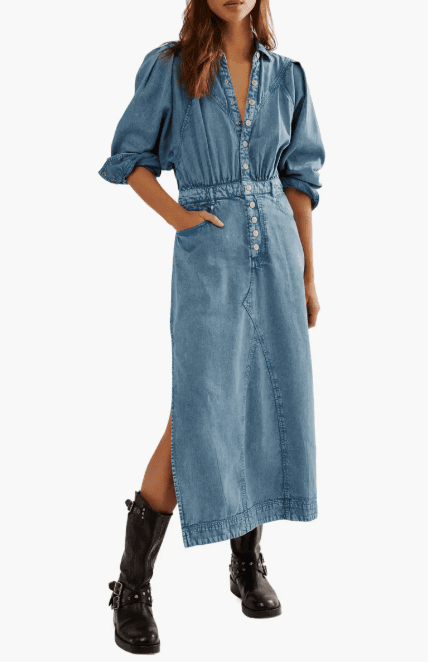 Denim Midi Dress: $108.90 (reg $198) 45% OFF!