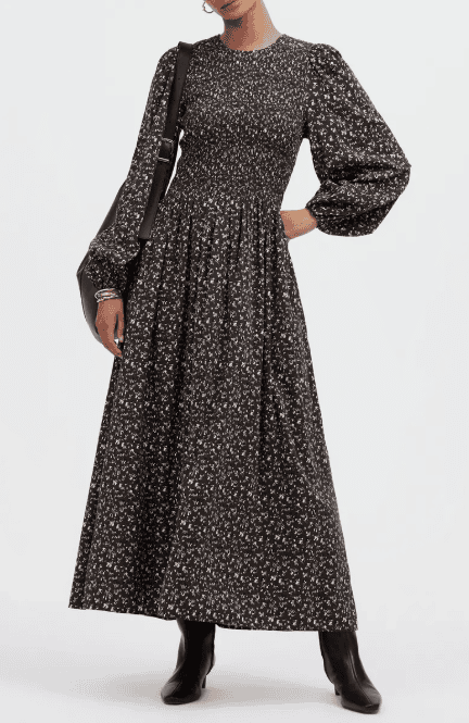 Long Sleeve Smock Midi Dress: $111 (reg $148) 25% OFF!