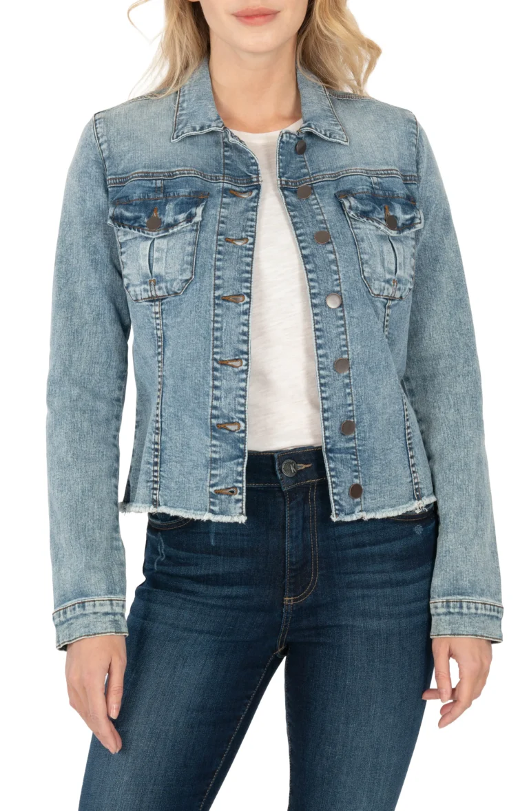 Kut Kara Frayed Denim Jacket