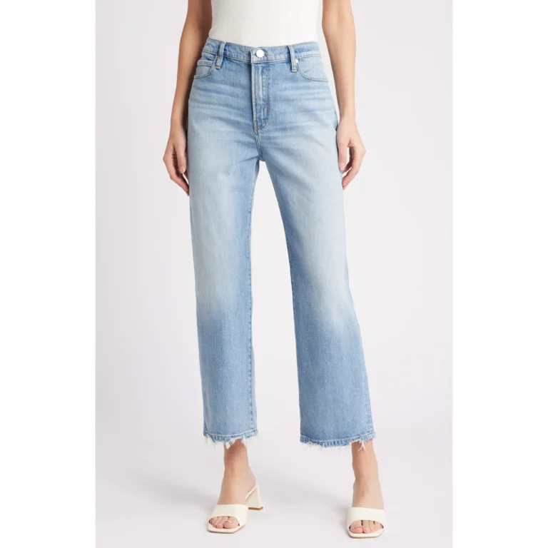 Frame Le Jane Fray Hem Ankle Wide Leg Jeans