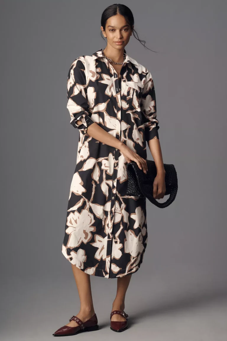 The Soren Long-Sleeve Shirt Dress by Maeve